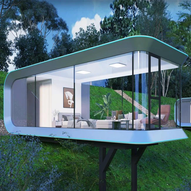 Hotel prefabricado en casa cápsula con baño